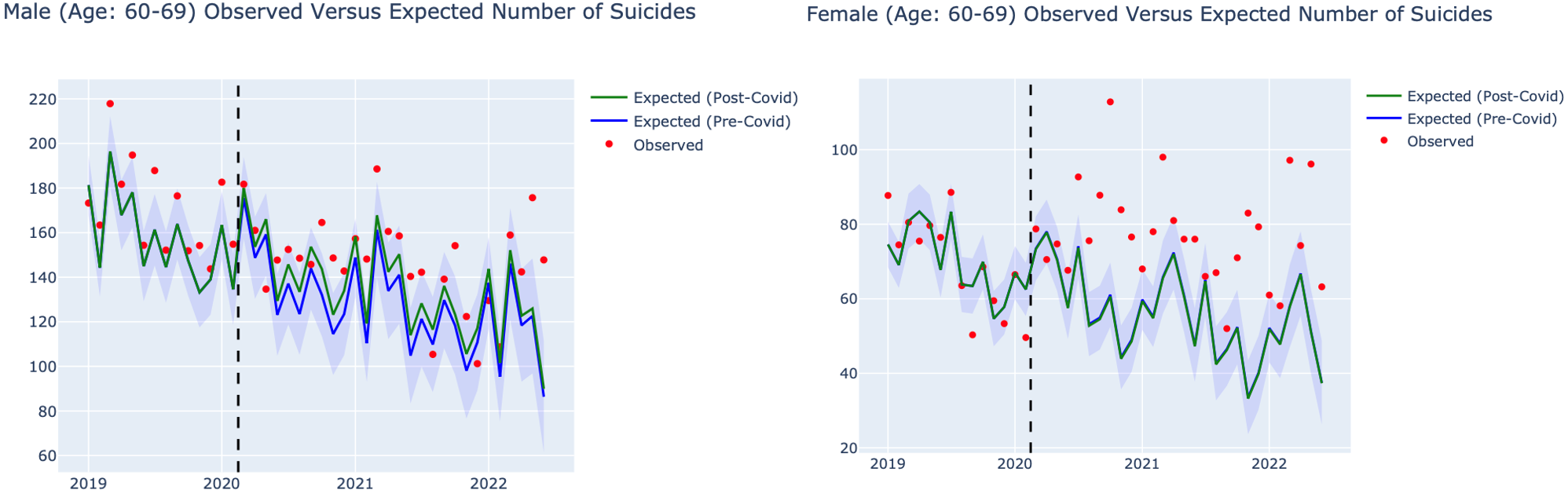 Excess suicides of the elderly (60-69 years old)during the pandemic